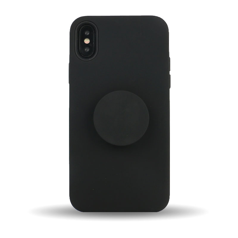 iPHONE Xs Max Pop Up Grip Stand Hybrid Case (Black)